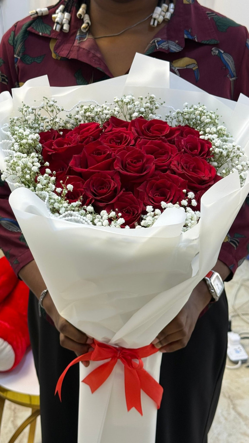 25 Red Roses Heart Bouquet | Fresh Flower Delivery in Abuja & Lagos - Magikworld Gifts and Surprises