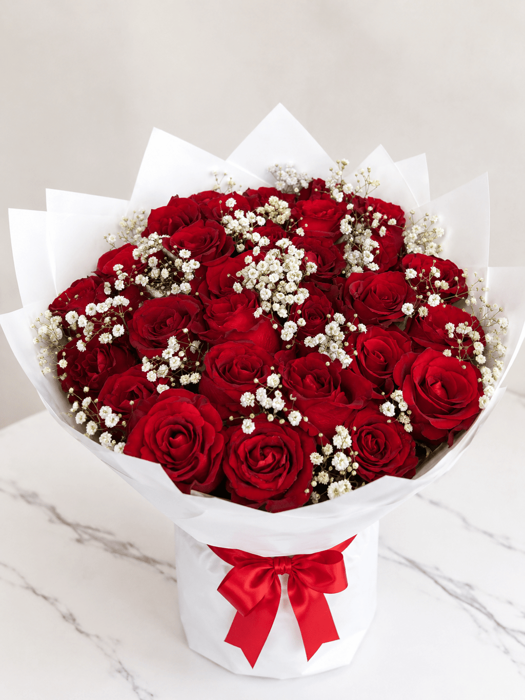 30 Premium Red Roses Bouquet | Fresh Flower Delivery in Abuja & Lagos | Romantic Rose Bouquet Gift - Magikworld Gifts and Surprises