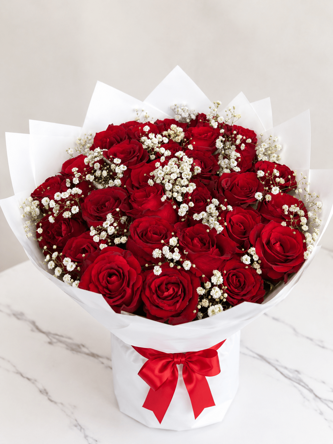 30 Premium Red Roses Bouquet | Fresh Flower Delivery in Abuja & Lagos | Romantic Rose Bouquet Gift - Magikworld Gifts and Surprises