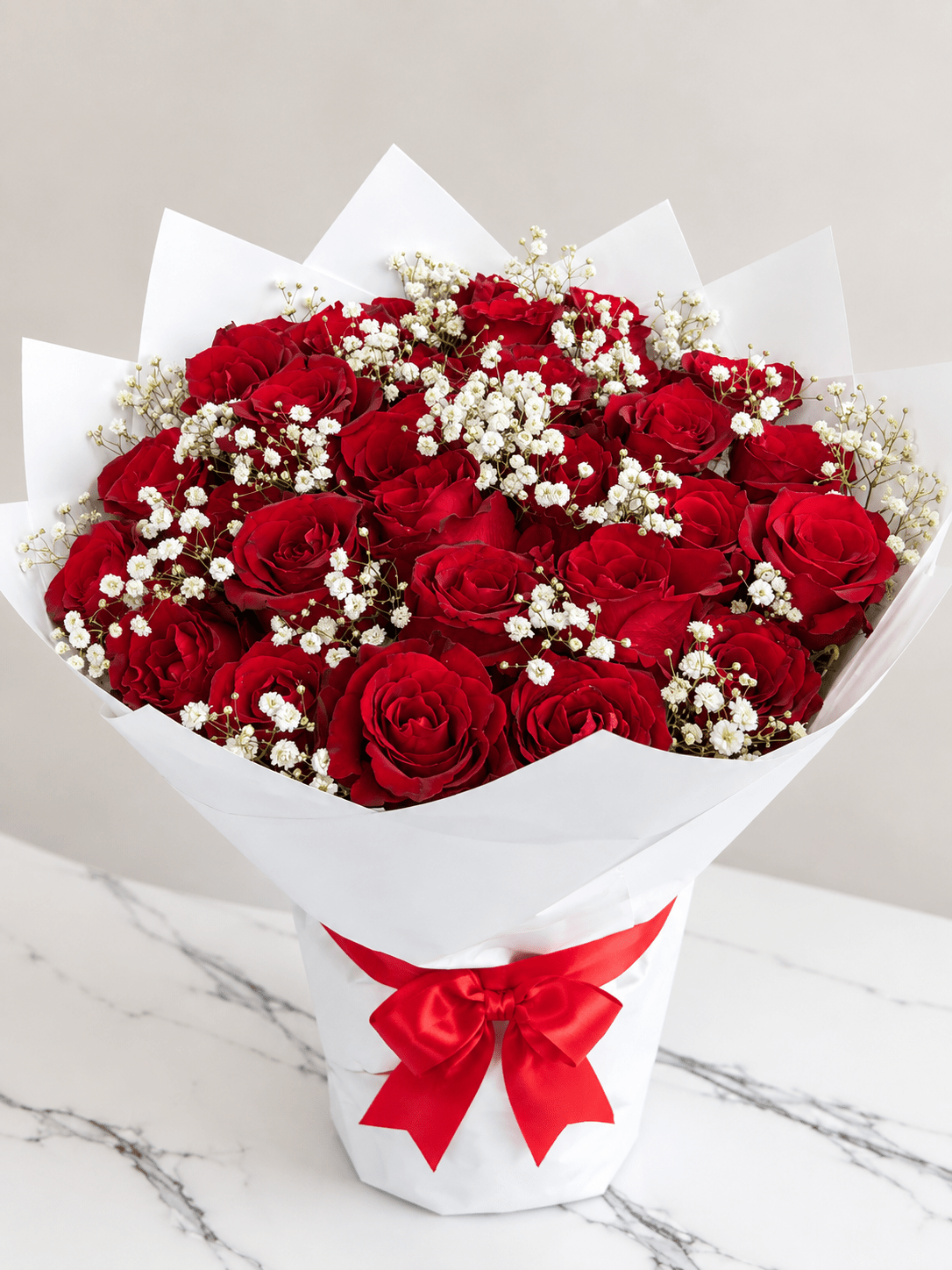 30 Premium Red Roses Bouquet | Fresh Flower Delivery in Abuja & Lagos | Romantic Rose Bouquet Gift - Magikworld Gifts and Surprises