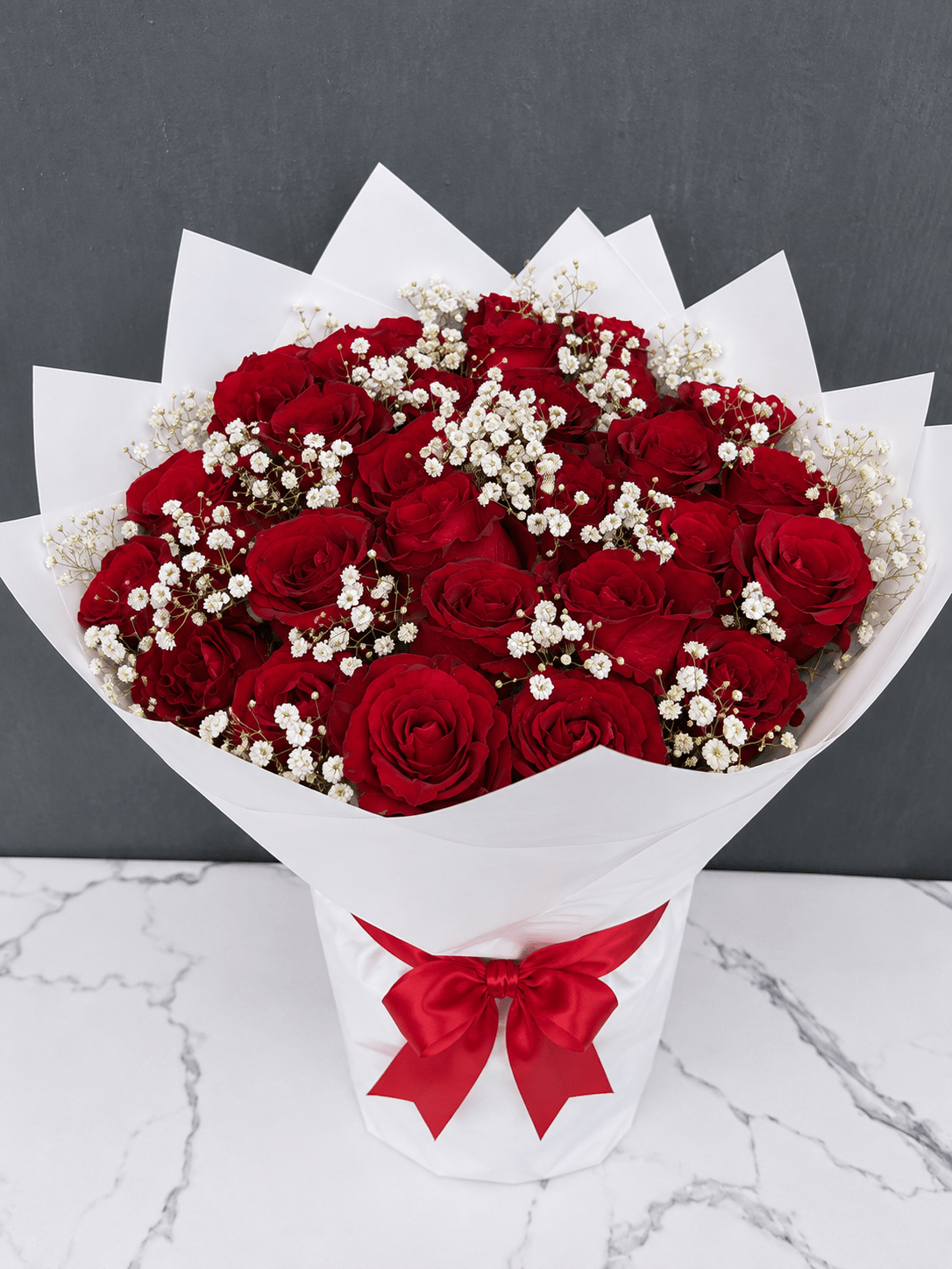30 Premium Red Roses Bouquet | Fresh Flower Delivery in Abuja & Lagos | Romantic Rose Bouquet Gift - Magikworld Gifts and Surprises