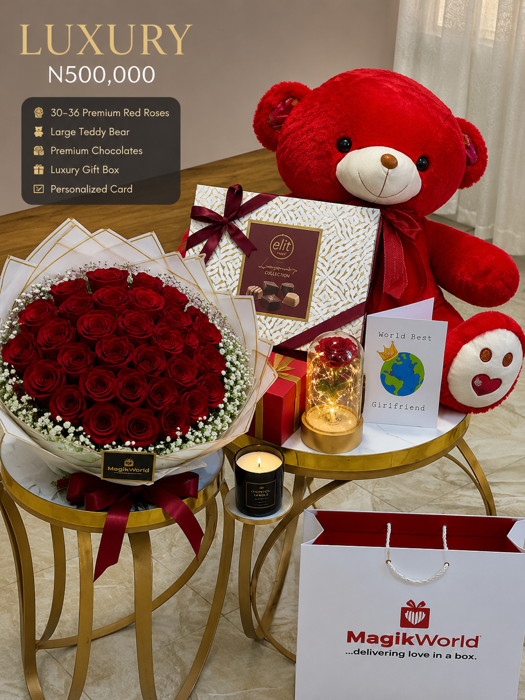 Forever Yours Rose, Teddy & Chocolate Gift Set