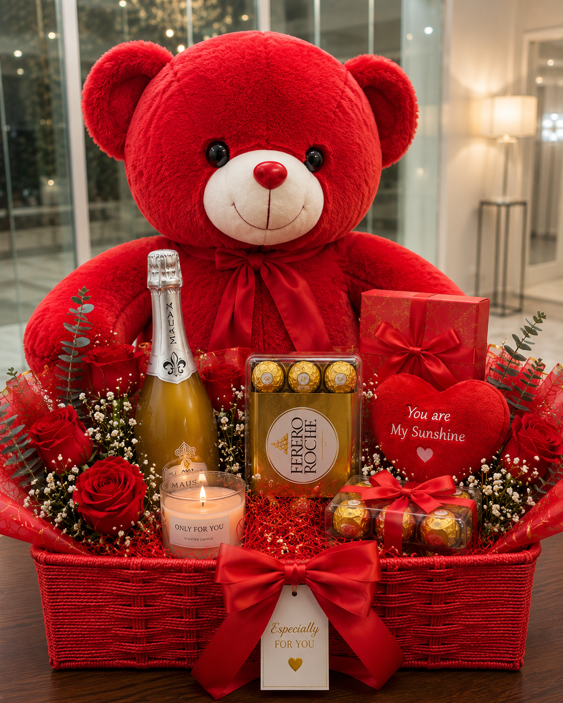 Pink Teddy Bear Gift Basket | Gift Delivery Abuja & Lagos