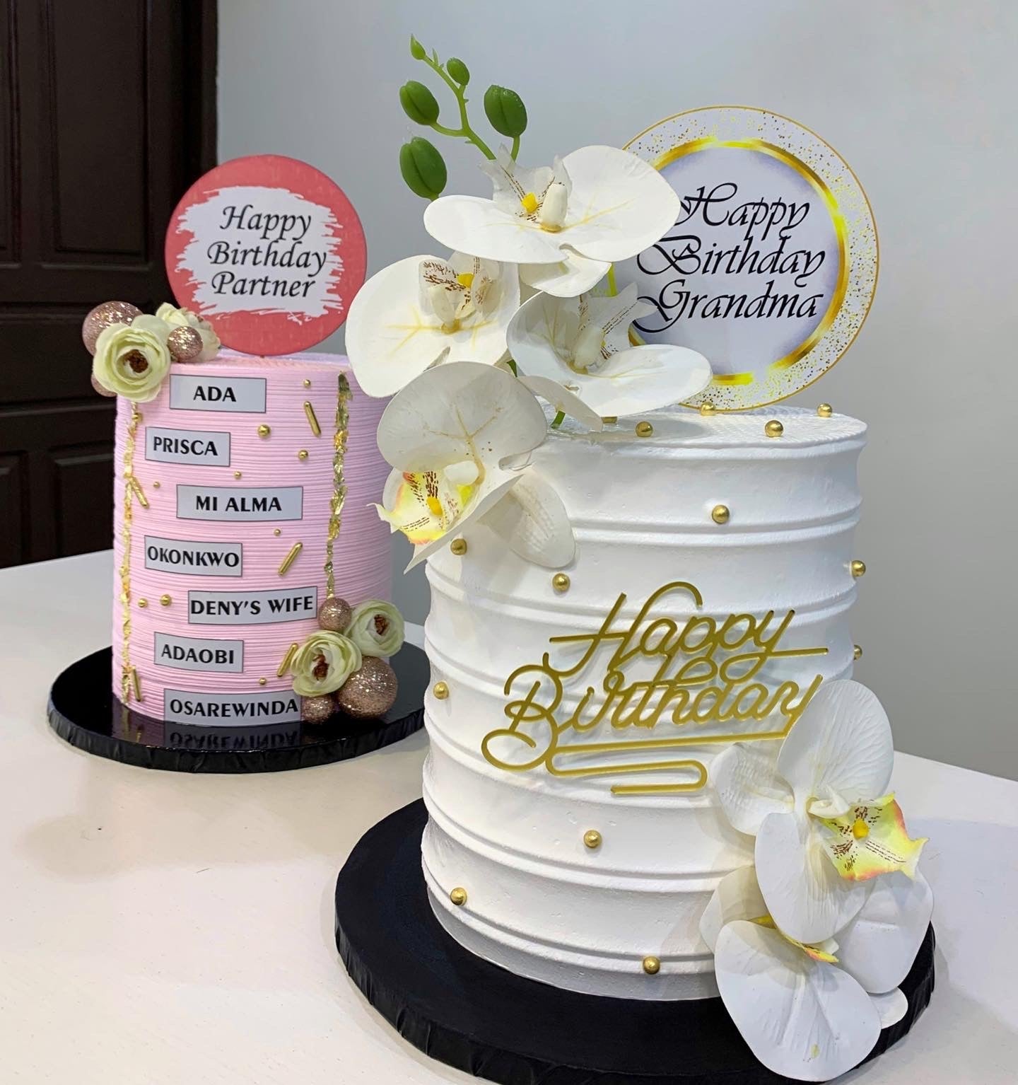 Elegant White Orchid Birthday Cake - Magikworld Gifts and Surprises