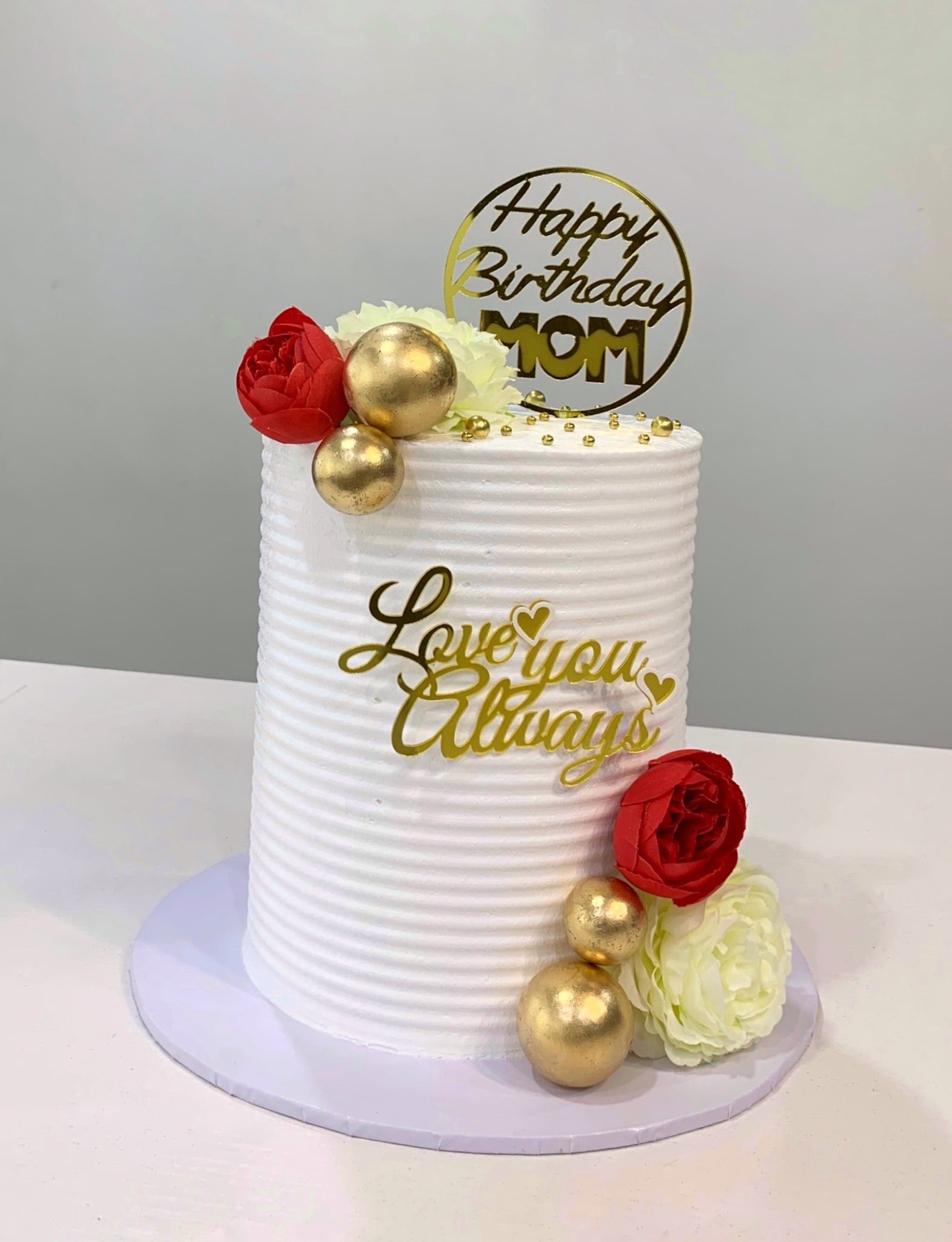 Elegant White Orchid Birthday Cake - Magikworld Gifts and Surprises