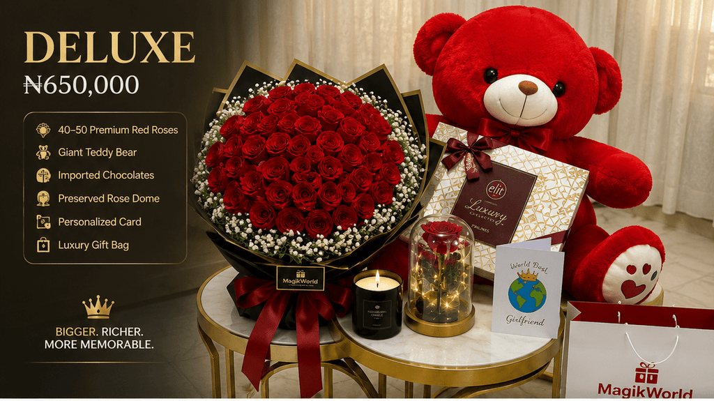Forever Yours Rose, Teddy & Chocolate Gift Set - Magikworld Gifts and Surprises