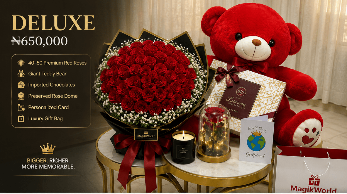 Forever Yours Rose, Teddy & Chocolate Gift Set - Magikworld Gifts and Surprises