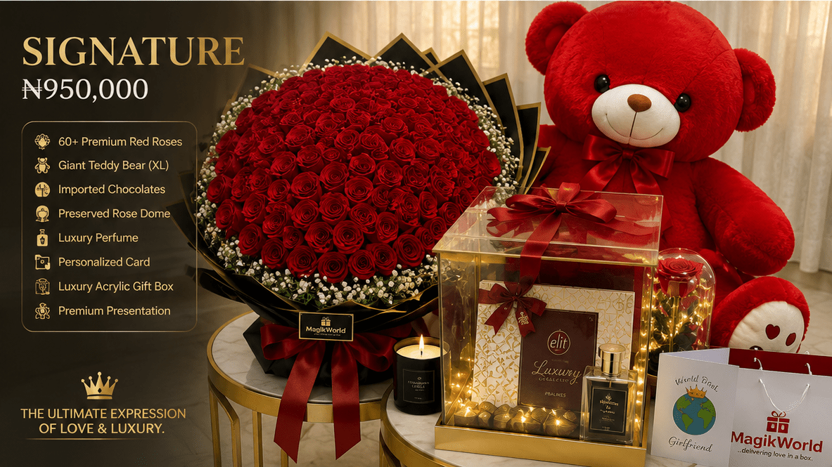 Forever Yours Rose, Teddy & Chocolate Gift Set - Magikworld Gifts and Surprises