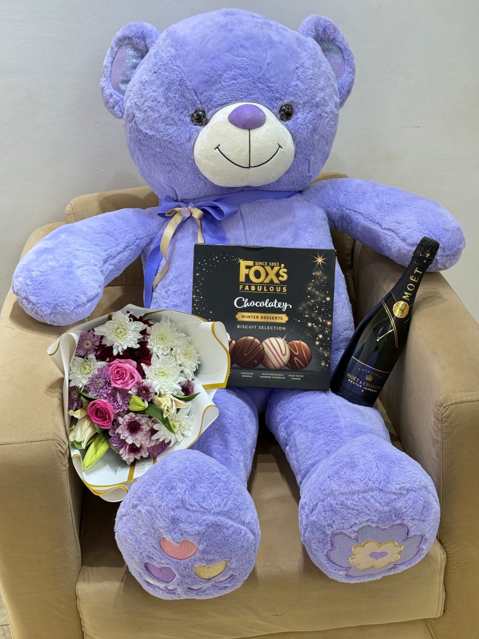 Giant Teddy Bear, Flowers & Chocolate Gift Package – Lagos & Abuja - Magikworld Gifts and Surprises