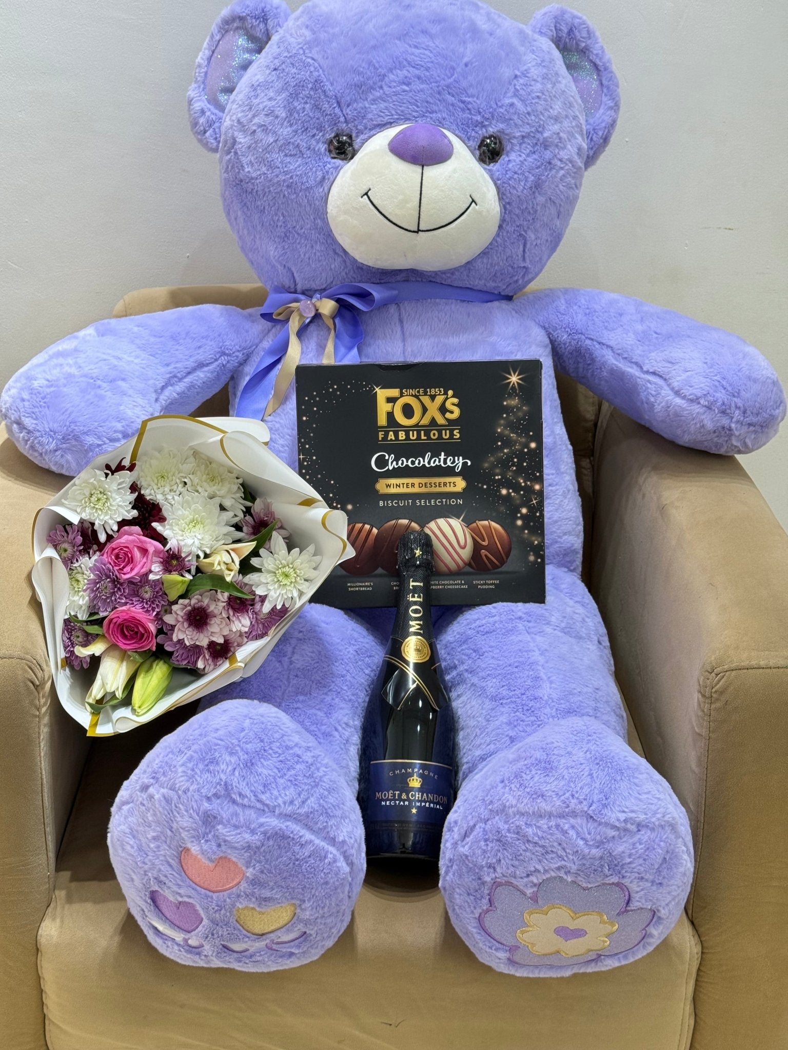 Giant Teddy Bear, Flowers & Chocolate Gift Package – Lagos & Abuja - Magikworld Gifts and Surprises