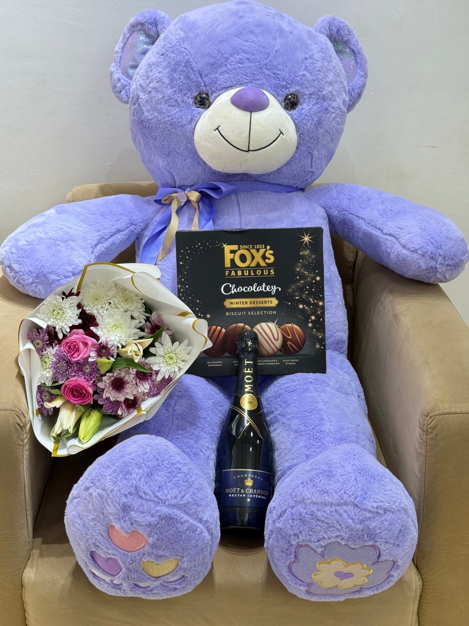 Giant Teddy Bear, Flowers & Chocolate Gift Package – Lagos & Abuja - Magikworld Gifts and Surprises