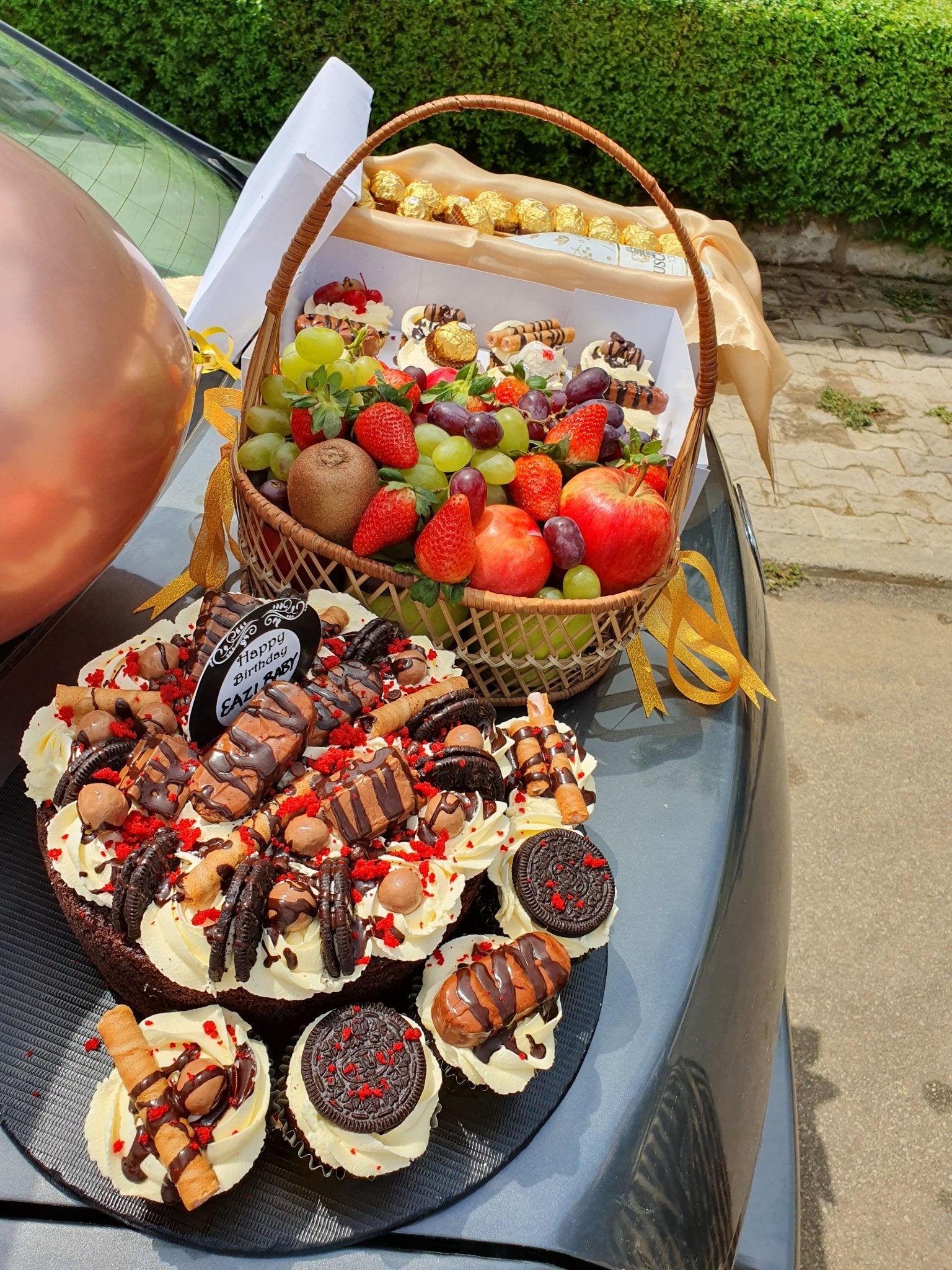 Luxury Birthday Fruit, Chocolate & Cupcake Gift Hamper – Abuja & Lagos - Magikworld Gifts and Surprises