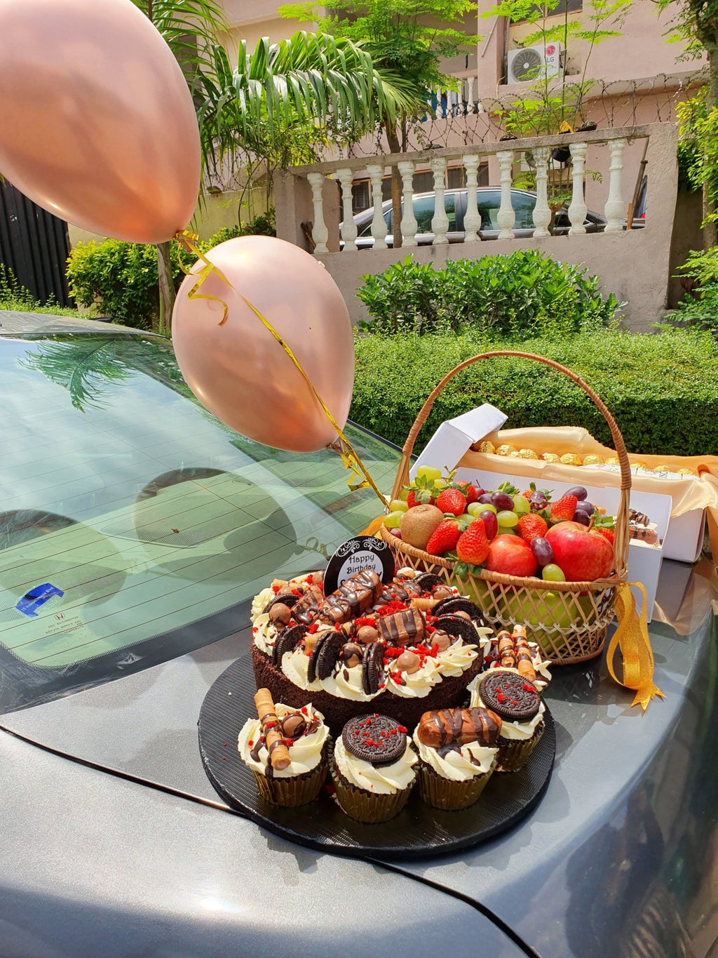 Luxury Birthday Fruit, Chocolate & Cupcake Gift Hamper – Abuja & Lagos - Magikworld Gifts and Surprises