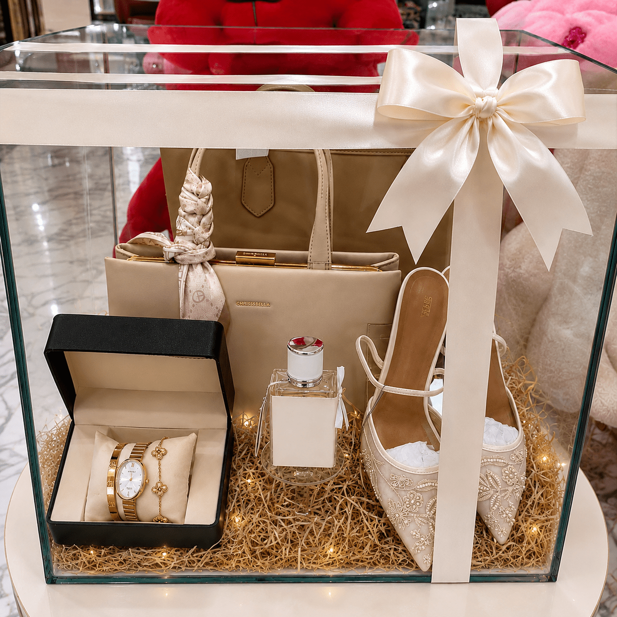 Luxury Gift Box for Her – Handbag, Heels, Perfume, Watch & Jewellery - Magikworld Gifts and Surprises