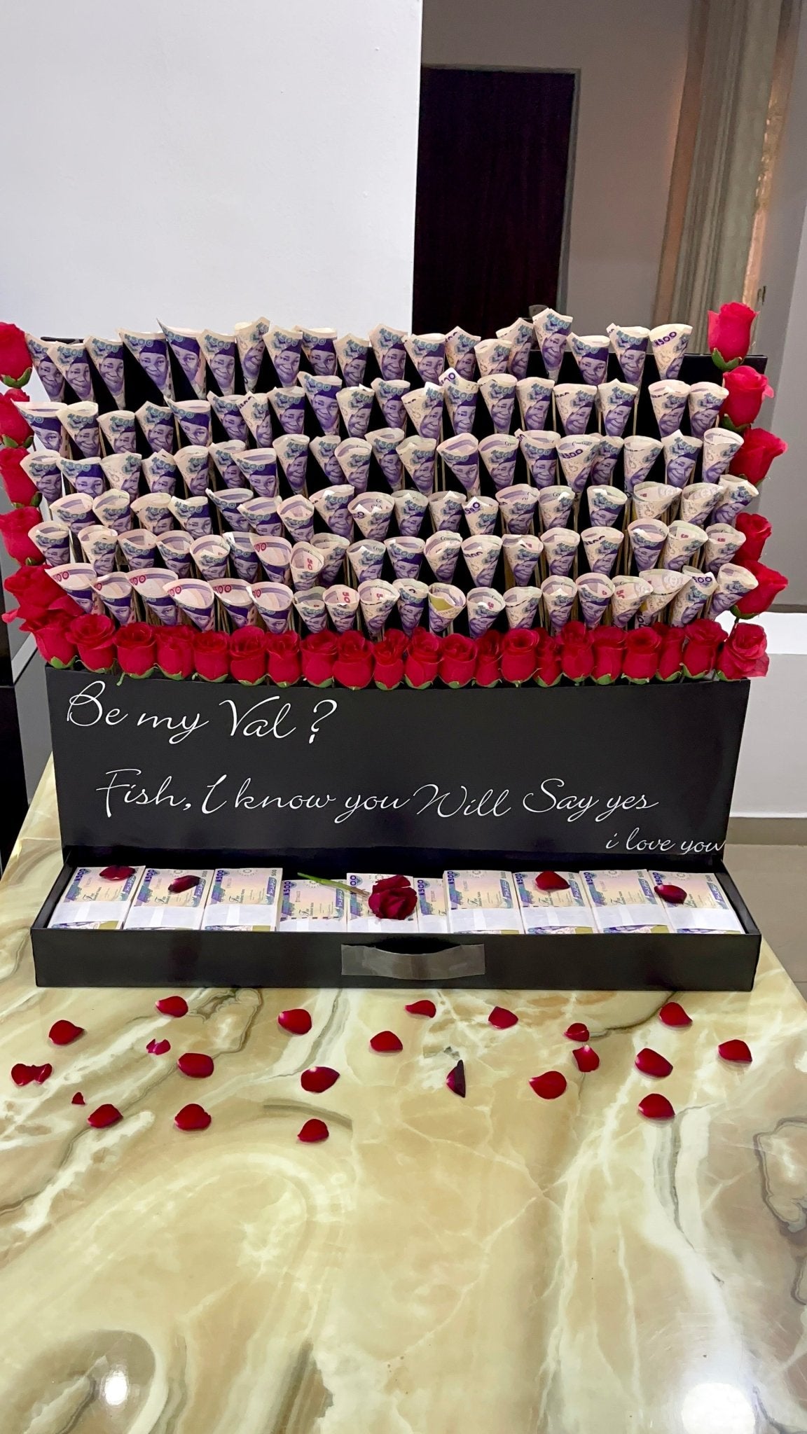 Luxury Money Box with Roses – Cash Gift Surprise Abuja & Lagos - Magikworld Gifts and Surprises