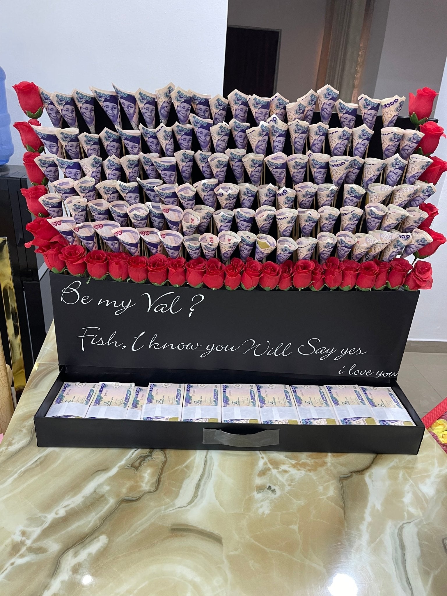 Luxury Money Box with Roses – Cash Gift Surprise Abuja & Lagos - Magikworld Gifts and Surprises