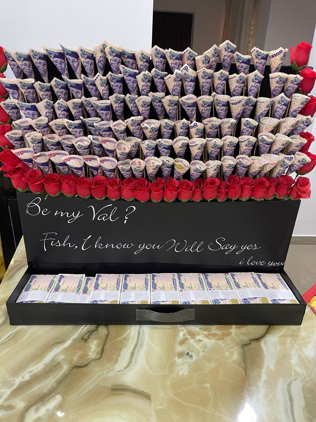 Luxury Money Box with Roses – Cash Gift Surprise Abuja & Lagos - Magikworld Gifts and Surprises