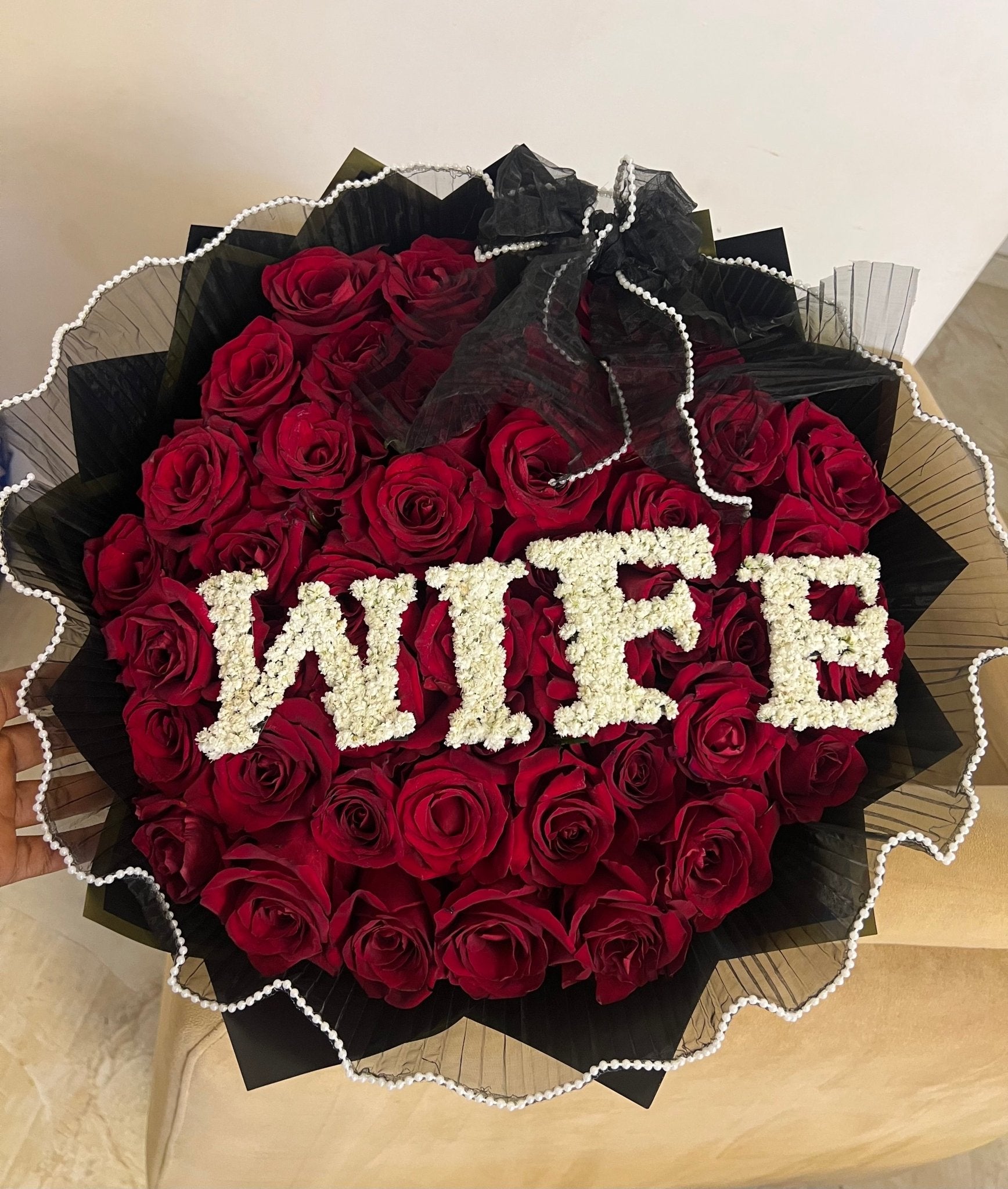 Luxury WIFE Red Rose Bouquet – Romantic Flowers Abuja & Lagos - Magikworld Gifts and Surprises