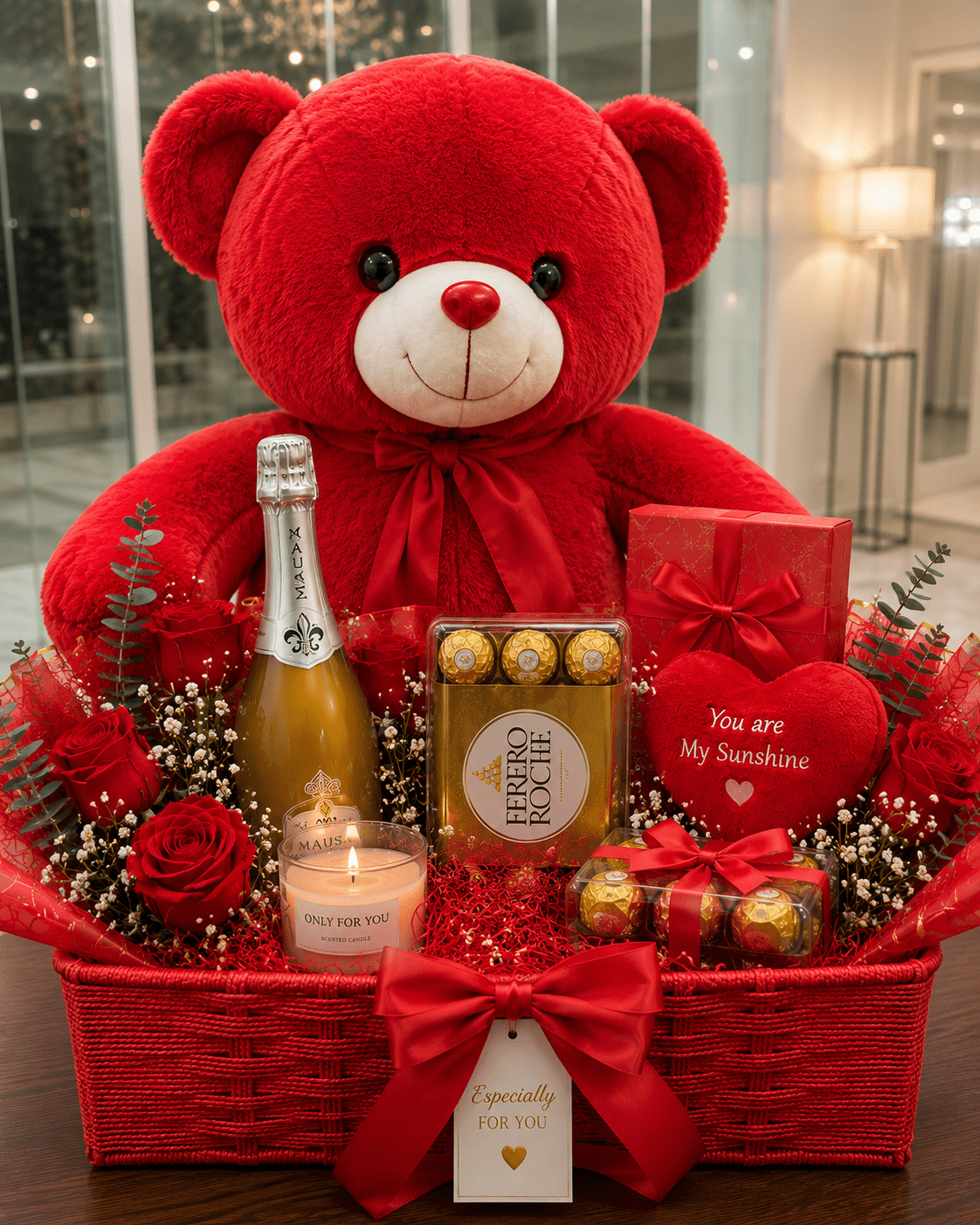 Pink Teddy Bear Gift Basket | Gift Delivery Abuja & Lagos - Magikworld Gifts and Surprises