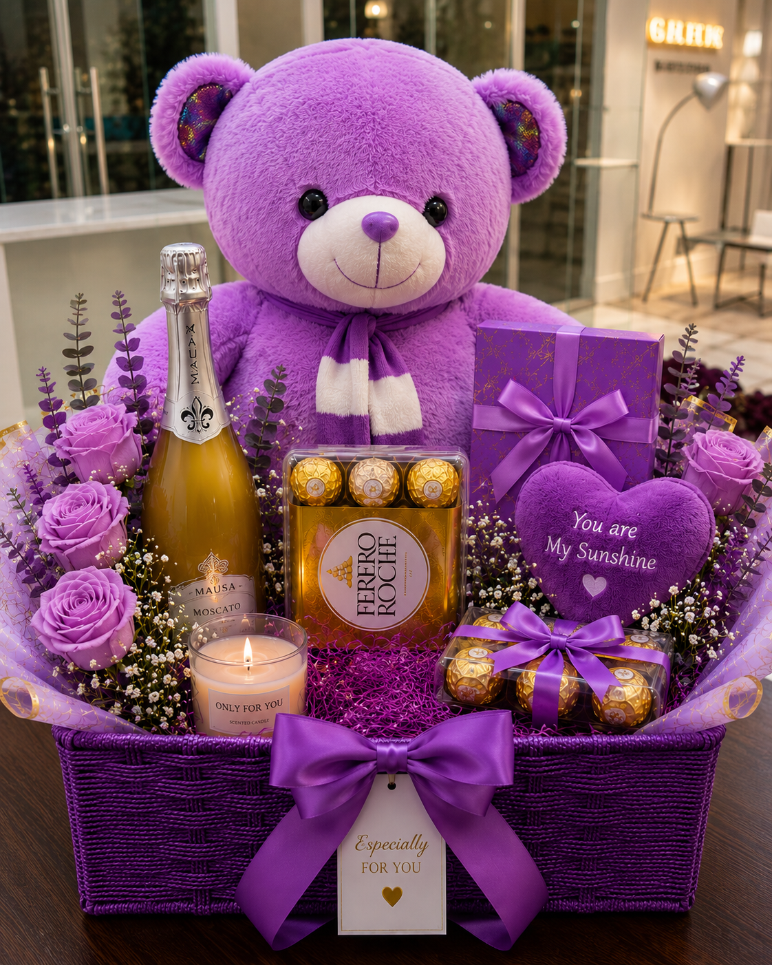 Pink Teddy Bear Gift Basket | Gift Delivery Abuja & Lagos - Magikworld Gifts and Surprises