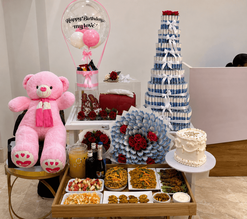 Premium Birthday Surprise Package with Money Bouquet & Gifts - Magikworld Gifts and Surprises