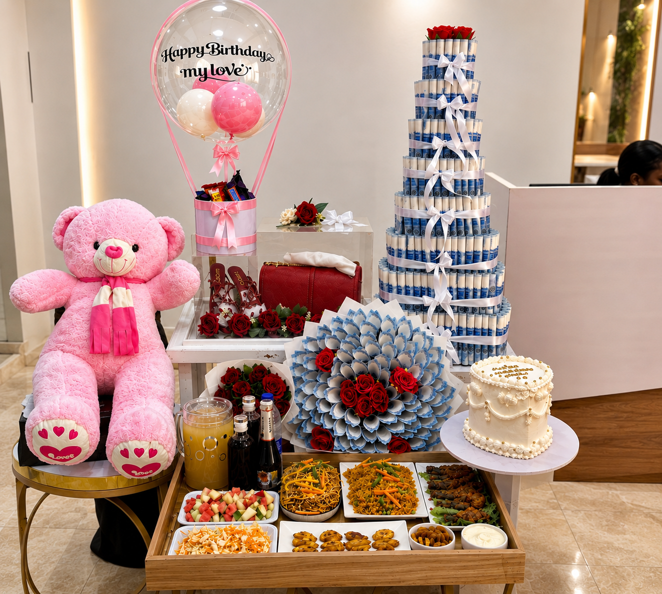 Premium Birthday Surprise Package with Money Bouquet & Gifts - Magikworld Gifts and Surprises
