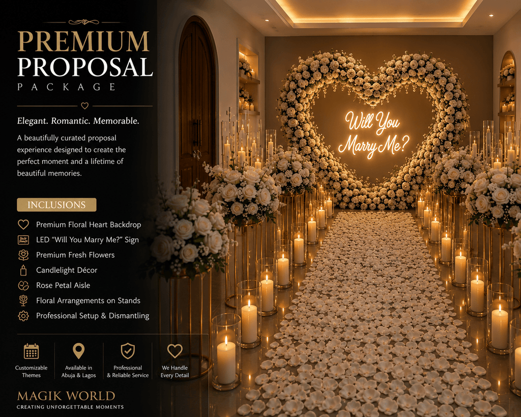 “Will You Marry Me?” Proposal Setup – Premium Engagement Experience - Magikworld Gifts and Surprises